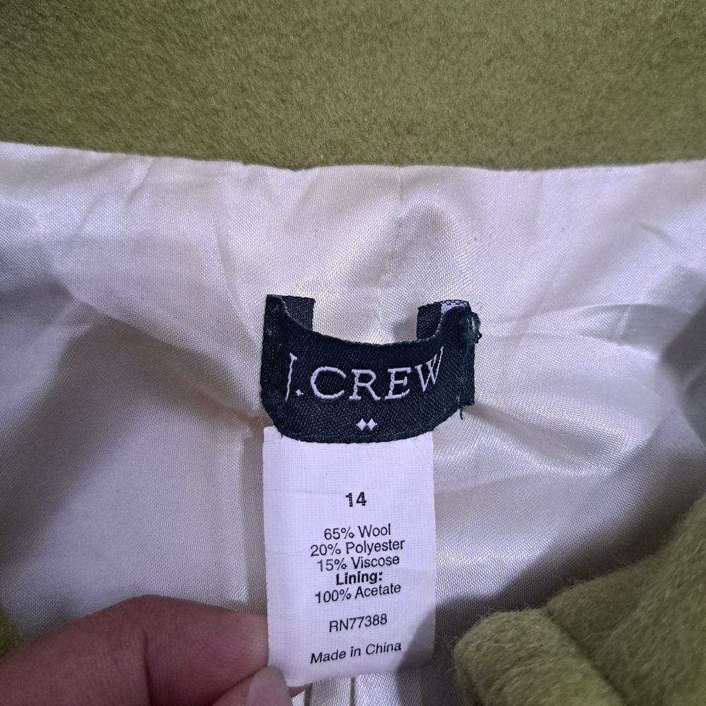 J. Crew Factory Olive Green Wool Blend Pea Coat - Picture 5 of 13